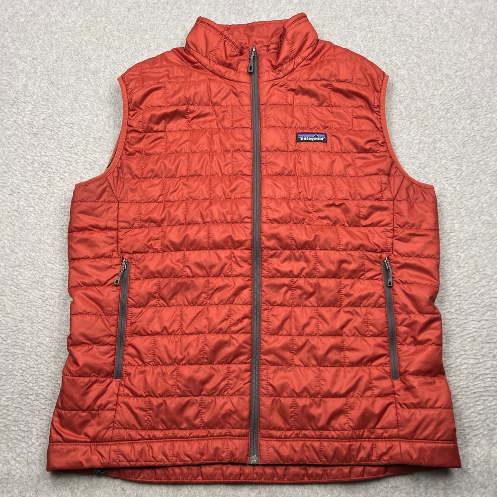 Patagonia Nano Puff Vest Mens Large Red Quilted Full Zip Primaloft Puffer 84242